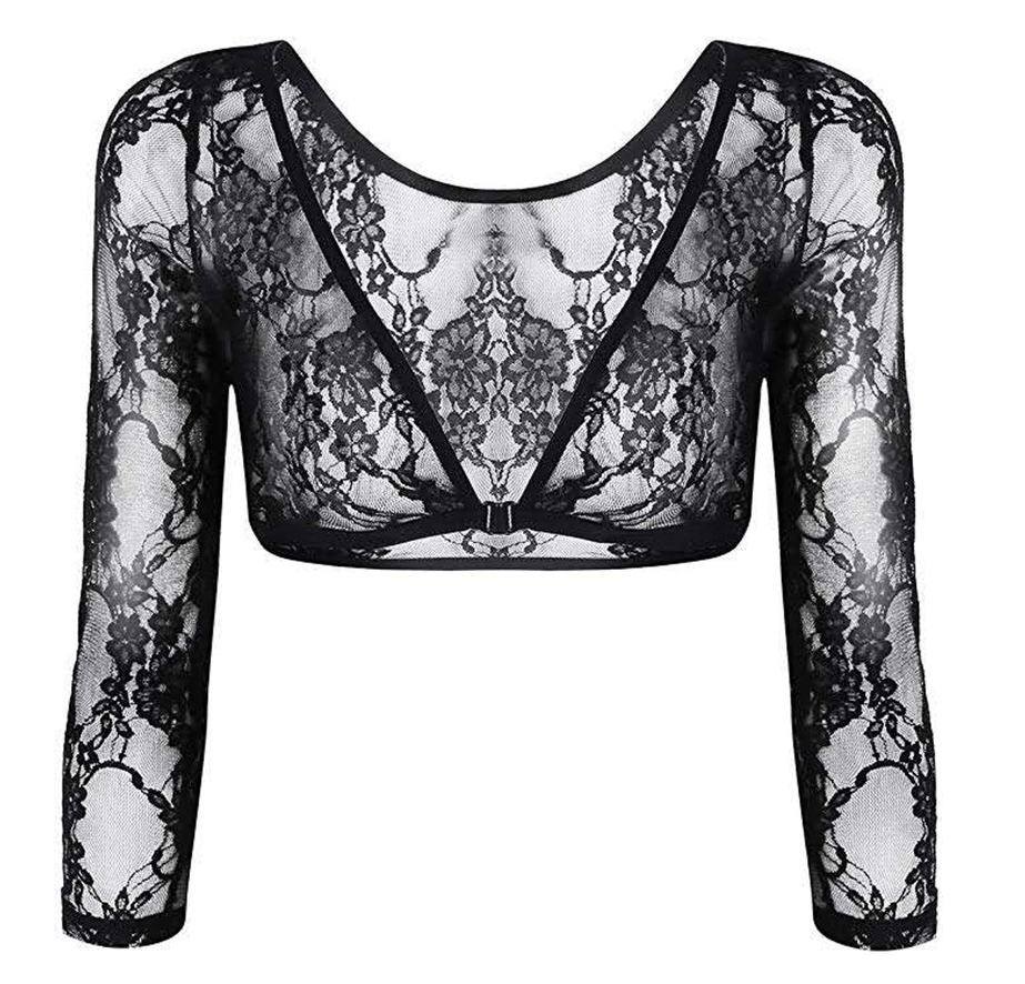 Cropped Bolero de renda Transparente festa 