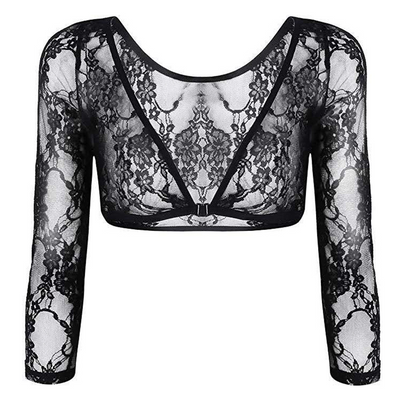 Cropped Bolero de renda Transparente festa 