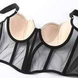 Bralette Corset Push Up Transparente c/ Bojo sexy sensual festival