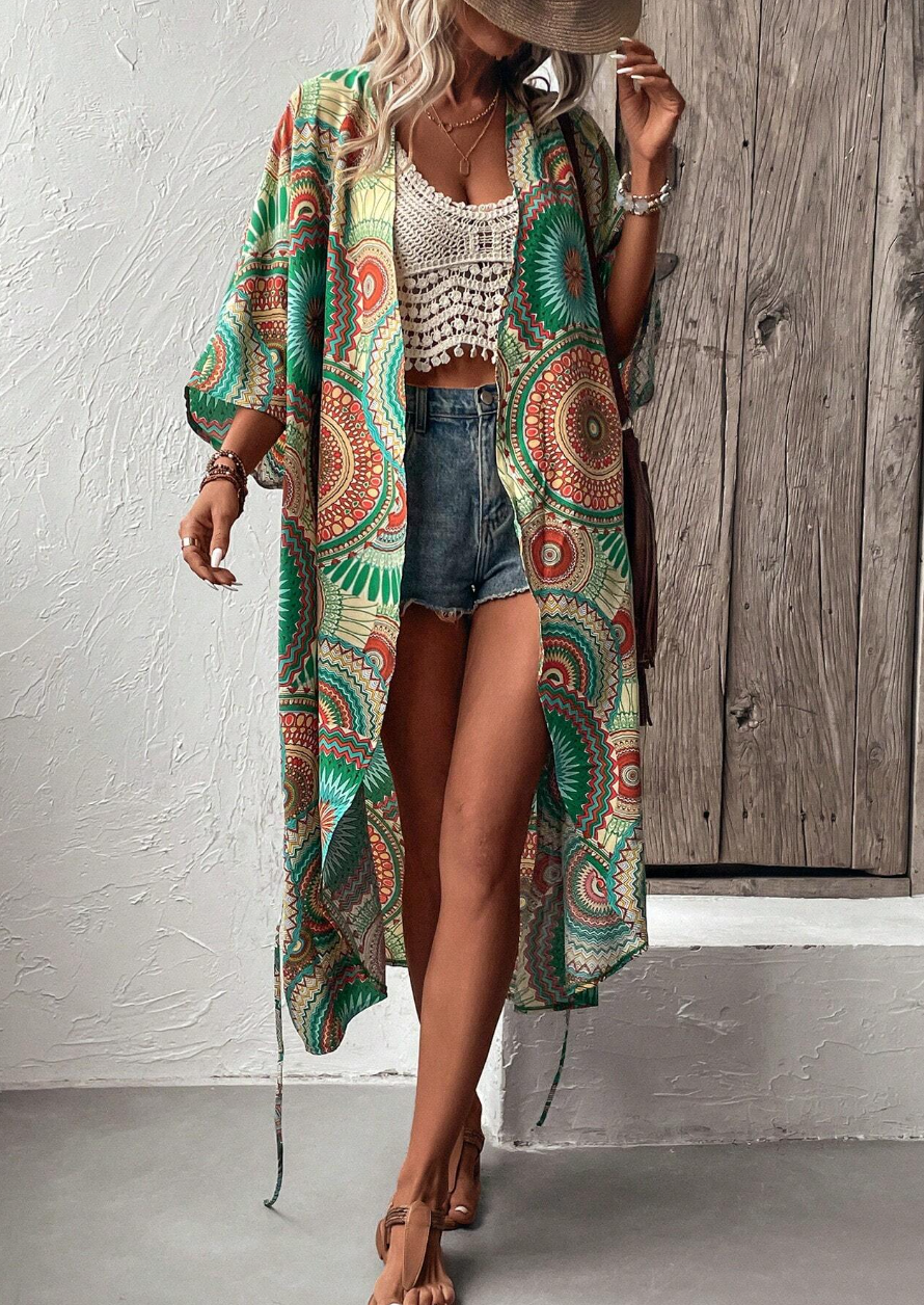 Kimono Estampado Boho Chic Mandalas