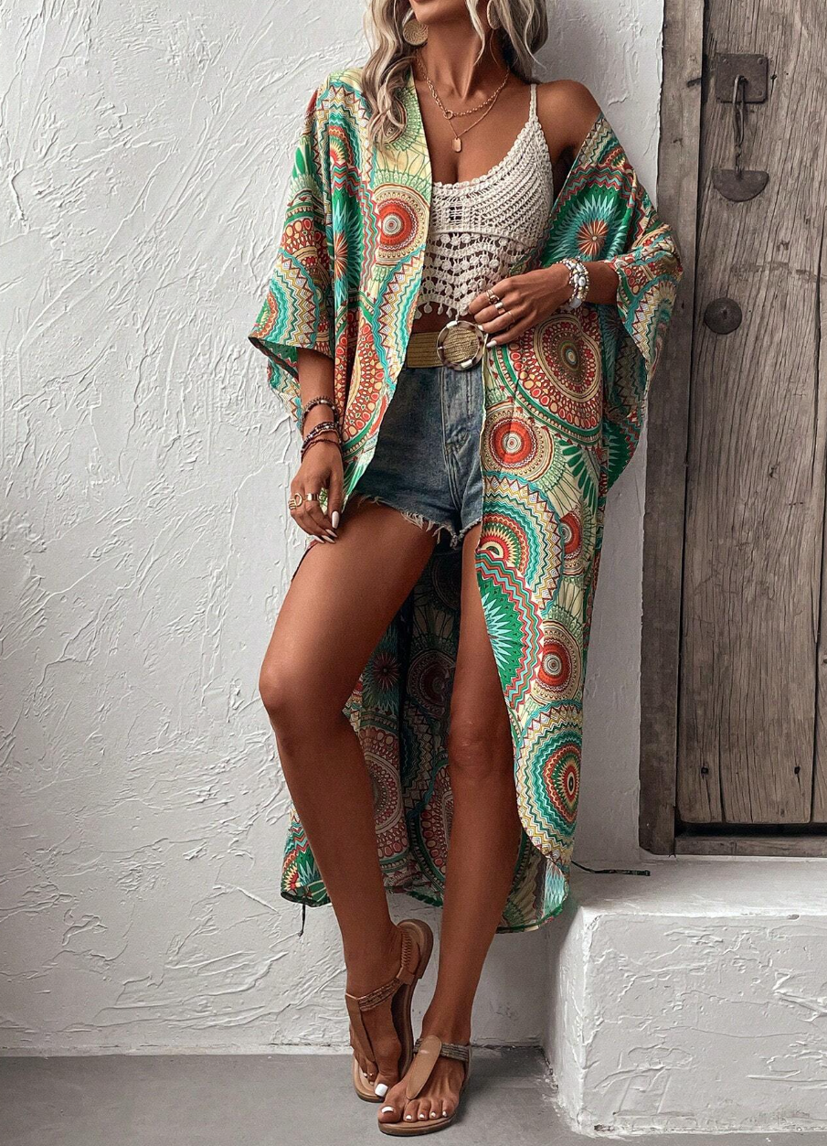 Kimono Estampado Boho Chic Mandalas