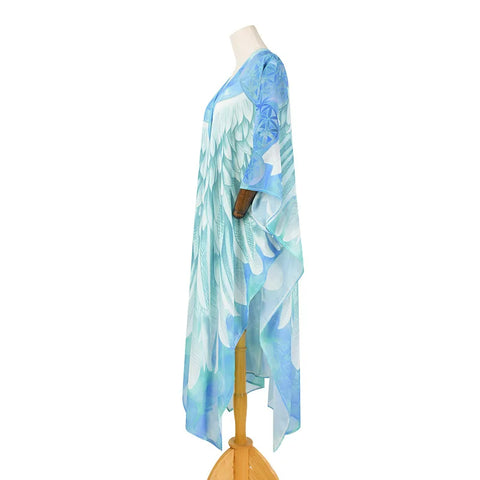 Kimono Boho Longo estampa Asas de Anjo | Saída de Praia azul