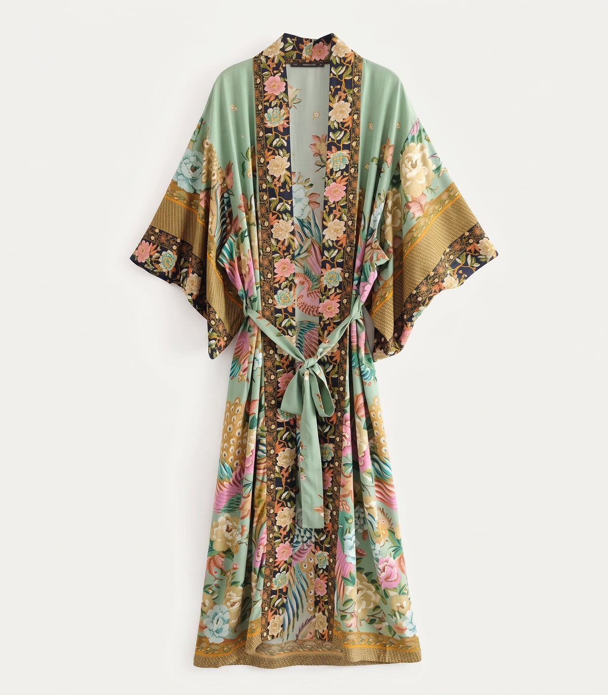 Kimono Oriental Boêmio Longo com Faixa