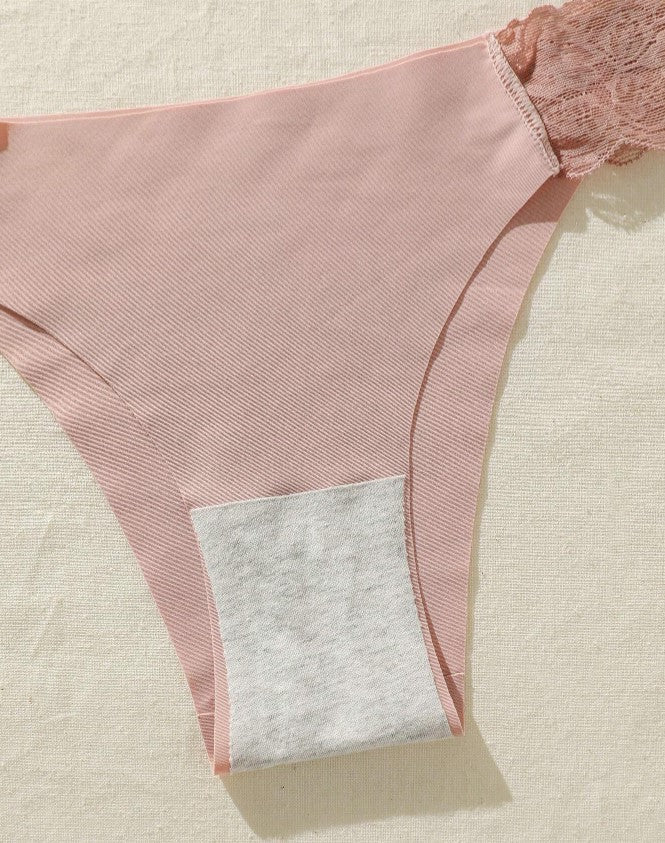 Kit 5 Calcinhas tangas Sem Costura com Renda nude bege preto marrom