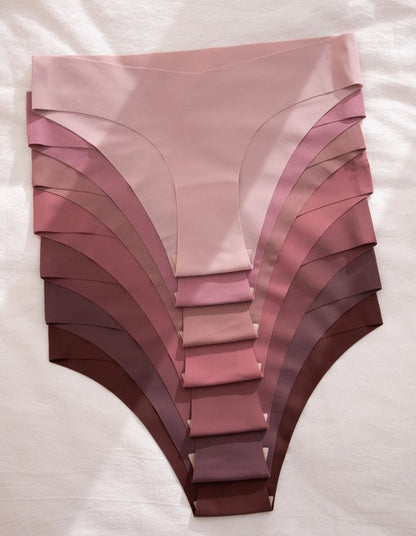 Kit 7 Calcinhas Sem Costura Tanga Básica não marca promoção tons rosas