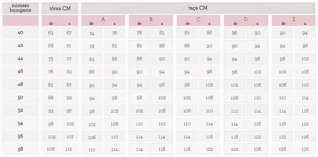 Sutiã de Renda Plus Size Taça D - F Push Up