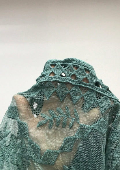 Saída de Praia Curta Manga Vestido de Renda