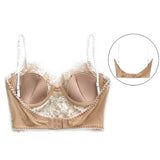 sutiã de renda push up sexy branco bojo bralette costas decotadas