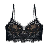 sutiã de renda push up sexy preto bojo bralette