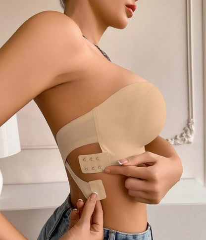 Sutiã Tomara que Caia Sem Costura Anti-Deslizante não marca sutiã de noiva bege
