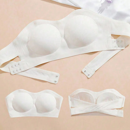 Sutiã Tomara que Caia Sem Costura Anti-Deslizante não marca sutiã de noiva branco