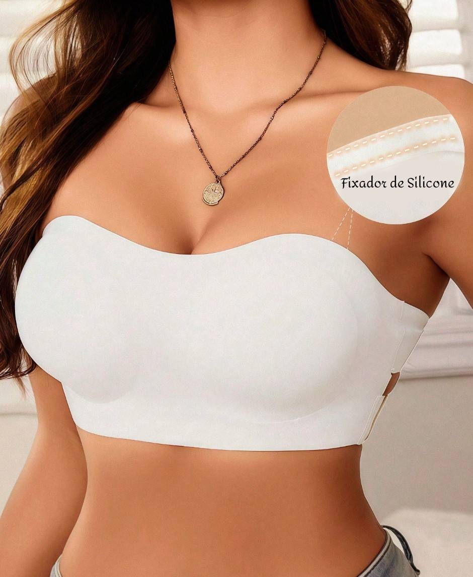 Sutiã Tomara que Caia Sem Costura Anti-Deslizante não marca sutiã de noiva branco