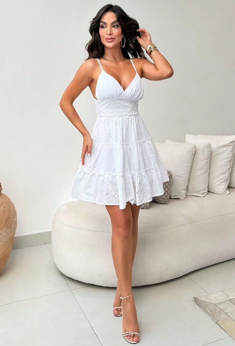 Vestido de Festa Lese Curto Laço nas Costas – Loja Style Me