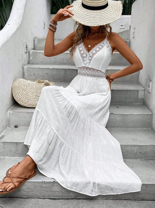 Vestido Longo c/ Renda Boho Chic de Verão
