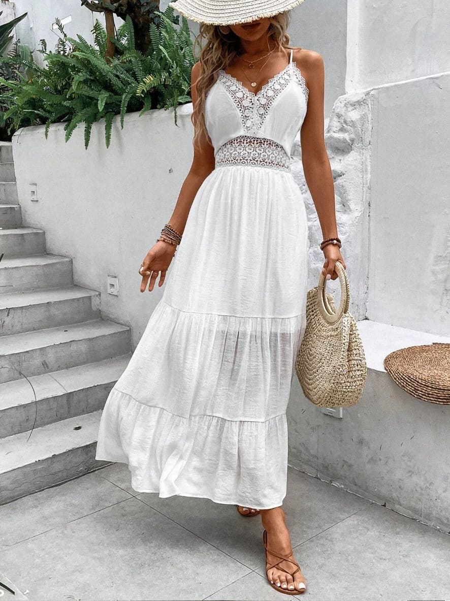 Vestido Longo c/ Renda Boho Chic de Verão