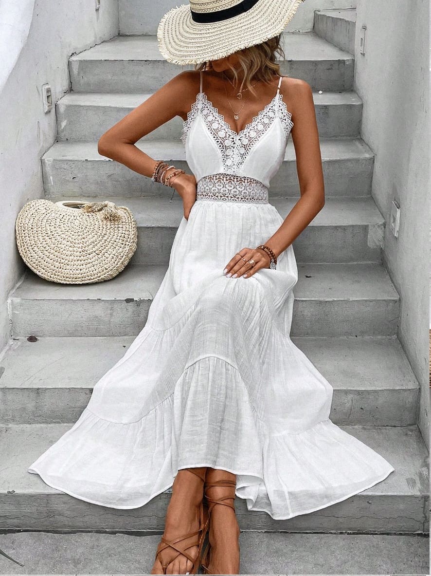 Vestido Longo c/ Renda Boho Chic de Verão