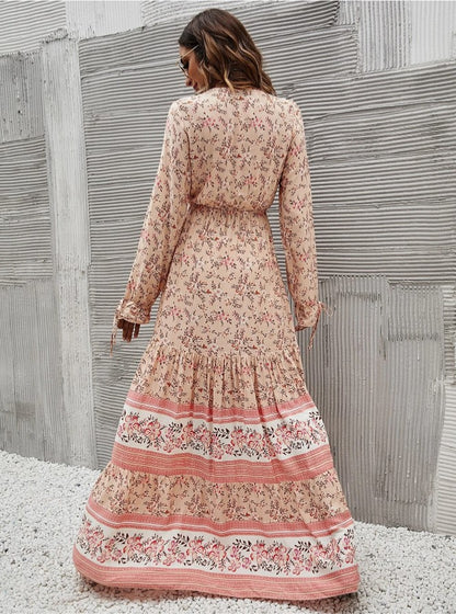 Vestido Longo Western Boho chic Manga Longa