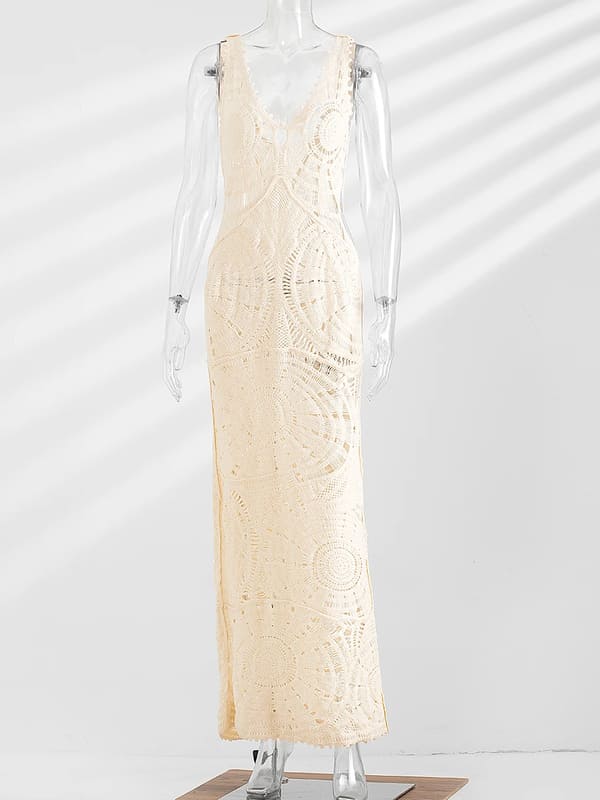 Vestido Longo de Crochê Saída de Praia