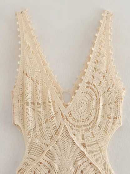 Vestido Longo de Crochê Saída de Praia