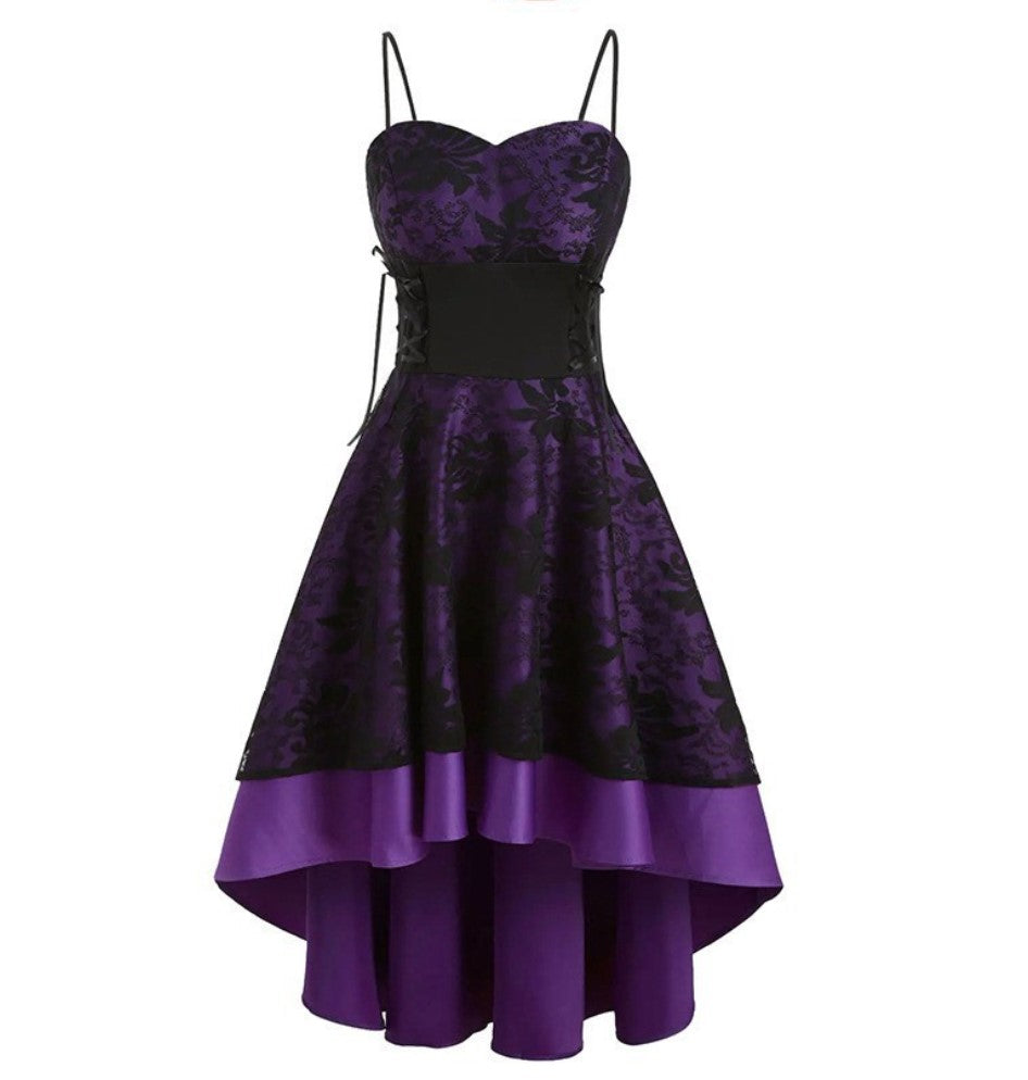 Vestido de Festa Midi Gótico com Espartilho