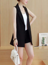 Colete feminino Alfaiataria Longo Preto