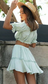 Conjunto Cropped Saia Curta Tomara que Caia - Loja Style Me