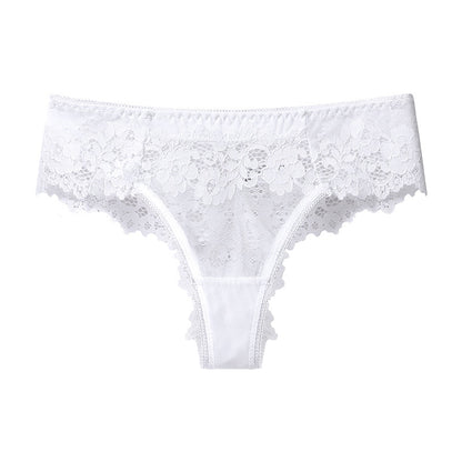 Calcinha Tanga de Renda Floral
