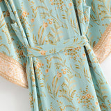 Kimono Longo Boho Chic Verde Água - Loja Style Me