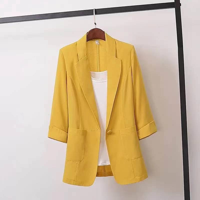 Blazer de Verão Candy Colors Manga 3/4