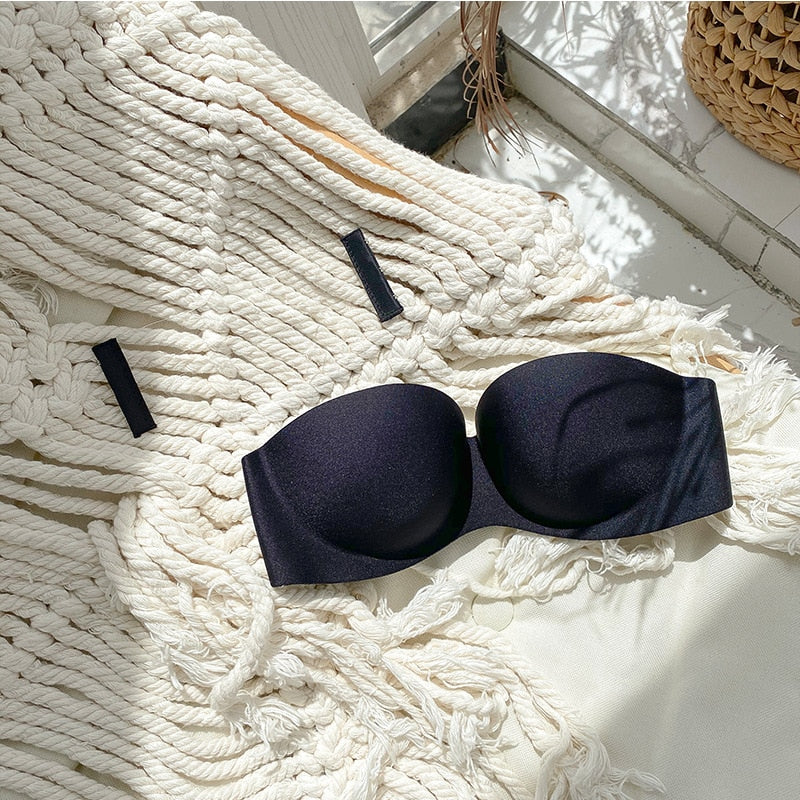 Sutiã Bustiê Costas Silicone Push Up
