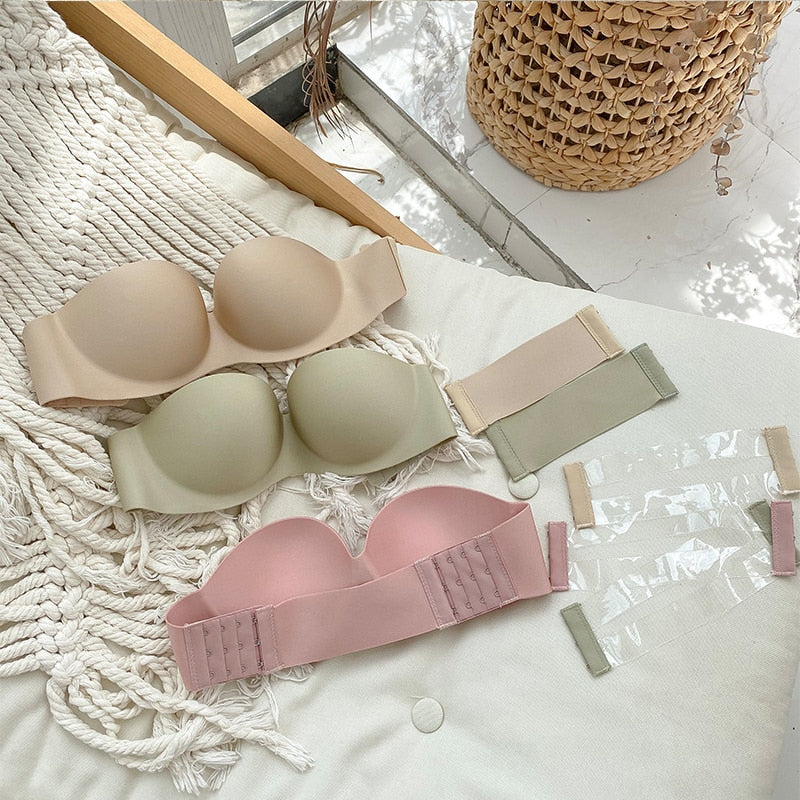Sutiã Bustiê Costas Silicone Push Up
