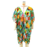 Maiô Estampado e Saída de Praia Kimono Para Combinar