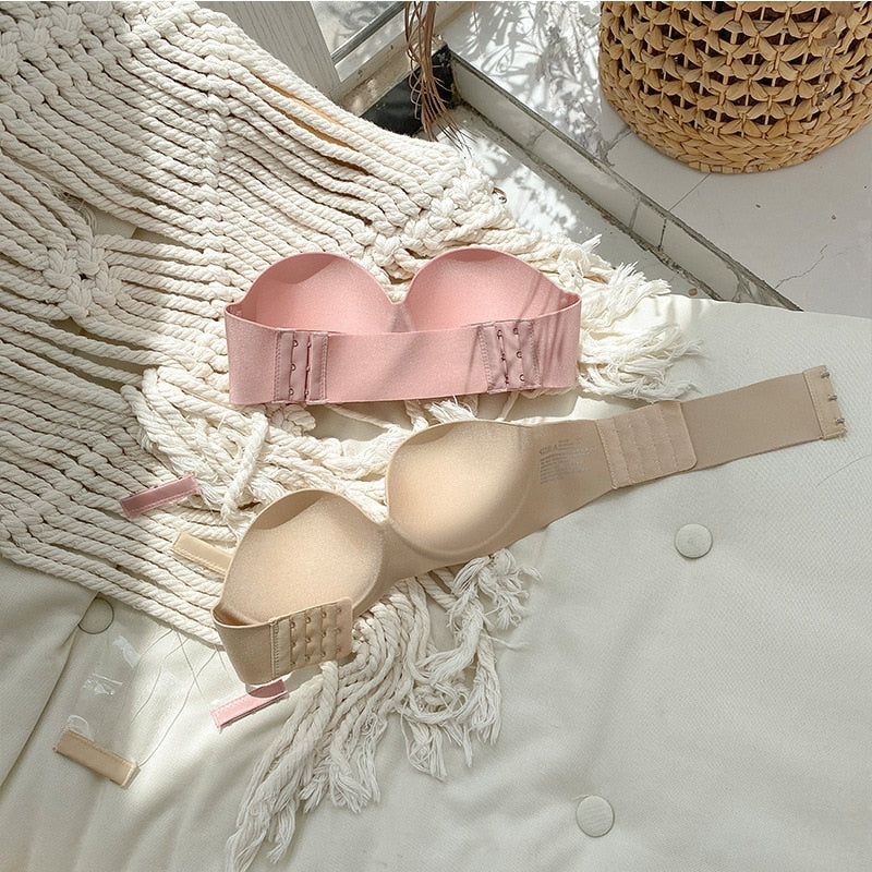 Sutiã Bustiê Costas Silicone Push Up