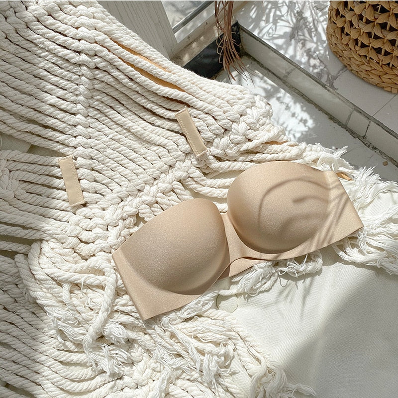 Sutiã Bustiê Costas Silicone Push Up