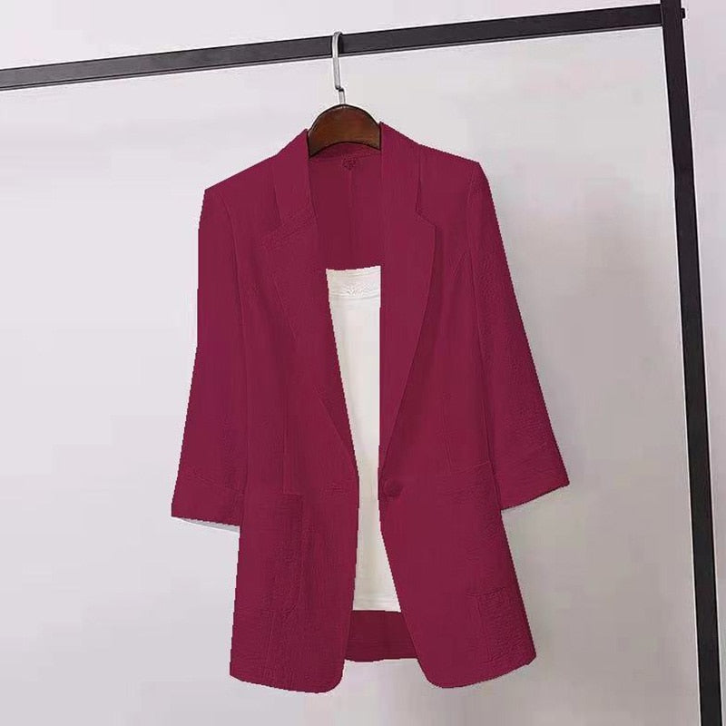 Blazer de Verão Candy Colors Manga 3/4