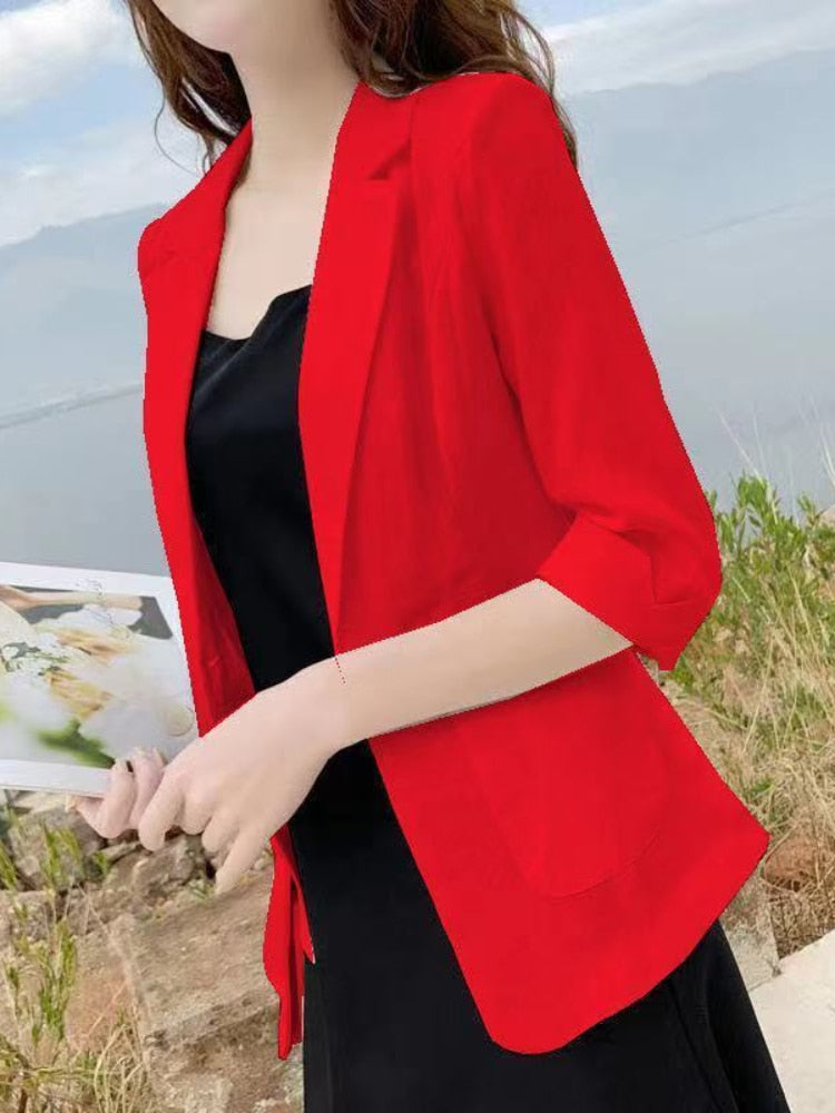 Blazer de Verão Candy Colors Manga 3/4