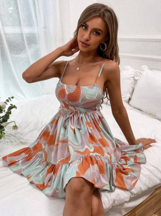 Vestido Estampado Cores de Verão Curto
