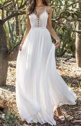 Vestido Longo Branco Rendas Bordado Alcinha