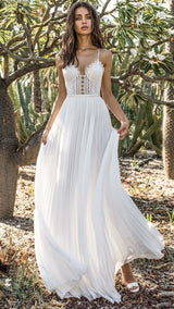 Vestido Longo Branco Rendas Bordado Alcinha 