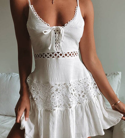 Vestido Branco c/Renda Alcinha Algodão