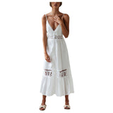 Vestido Branco c/Renda Midi Rodado Saída de Praia algodão