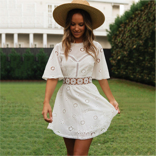Vestido branco de lese curto cheap