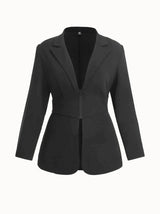 Blazer feminino preto Acinturado com Zíper Decotado sexy Decote Profundo