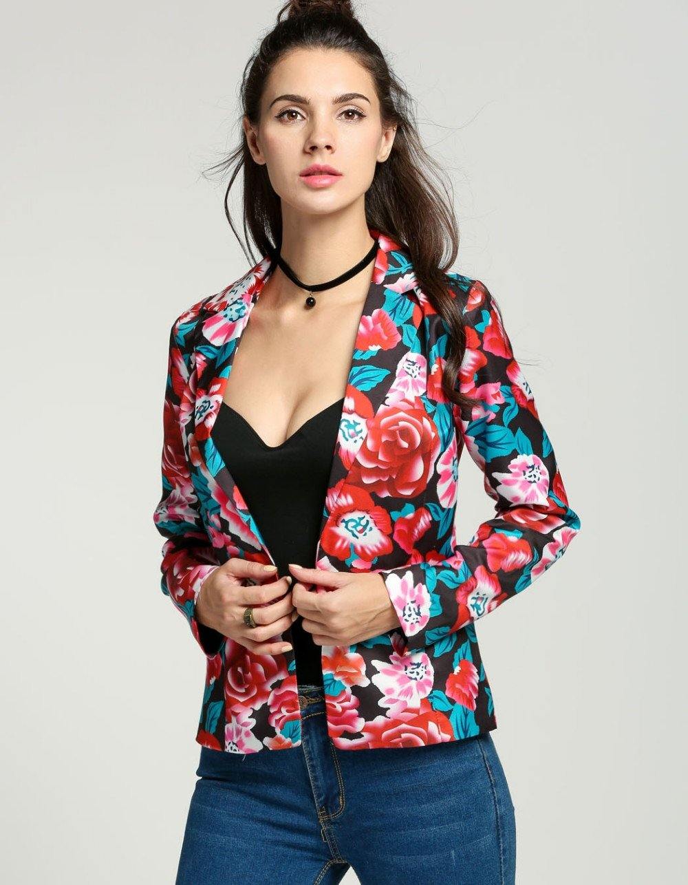 Blazer Floral Vermelho