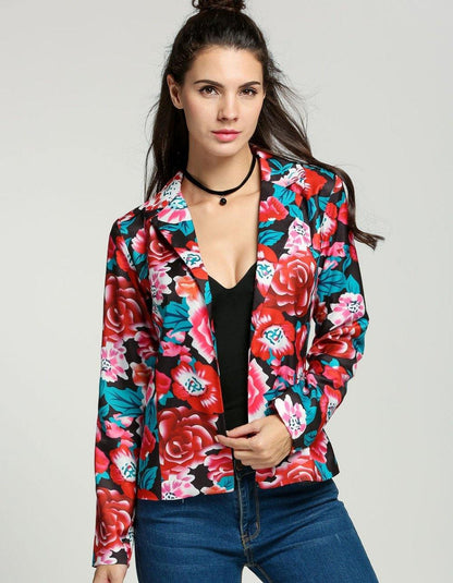 Blazer Floral Vermelho