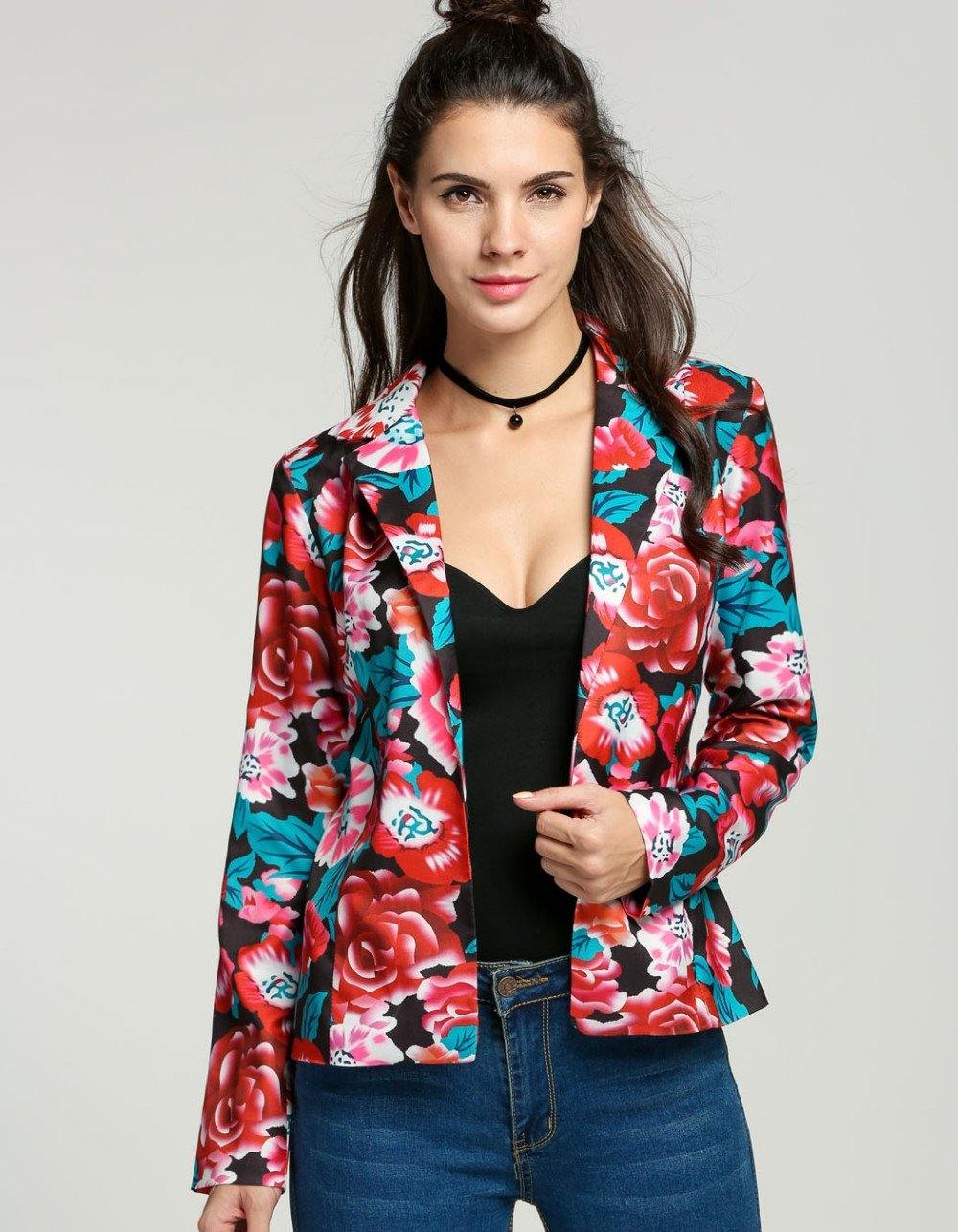 Blazer Floral Vermelho