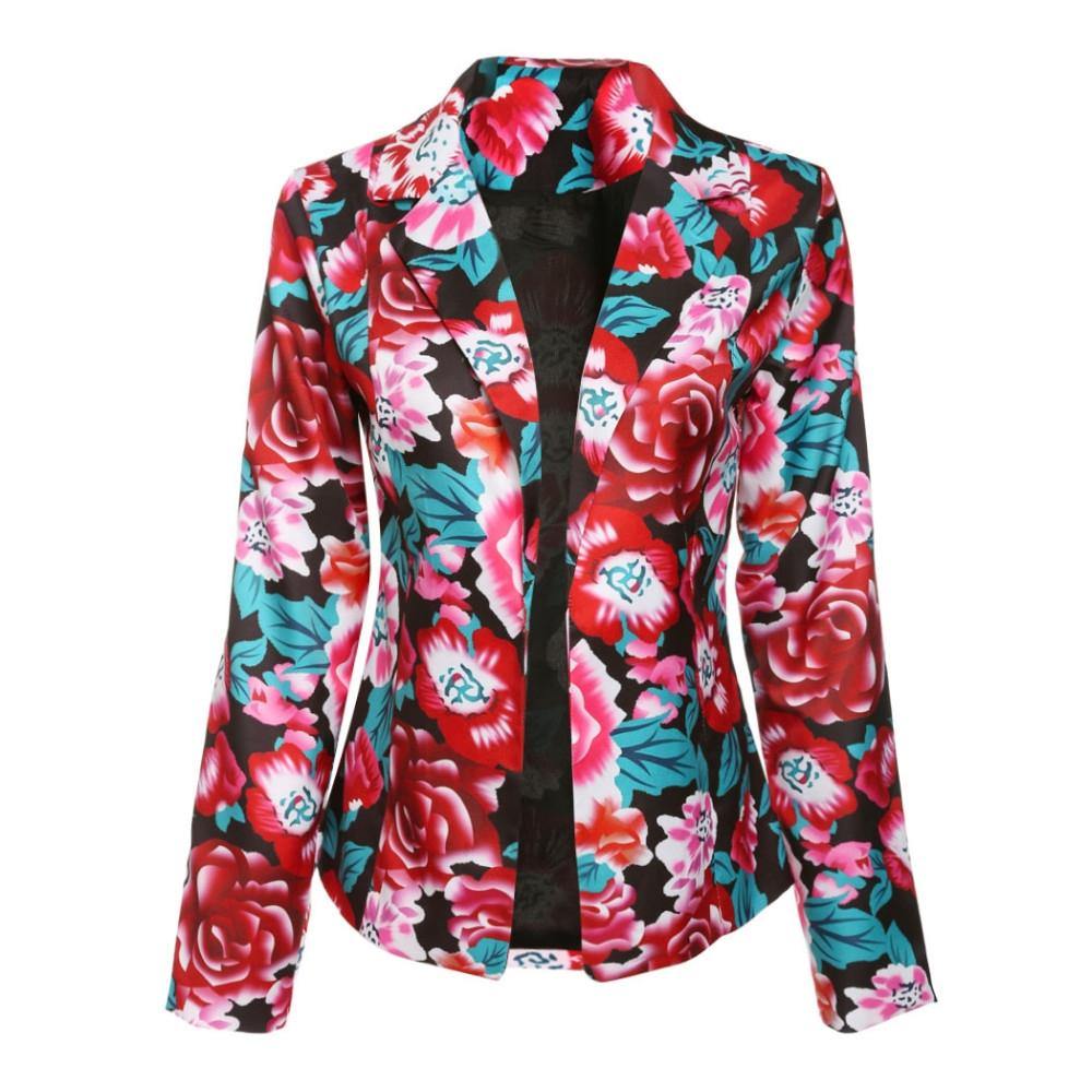 Blazer Floral Vermelho