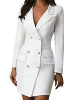 Blazer-Vestido Longo Slim branco