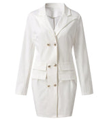 Blazer-Vestido Longo Slim branco