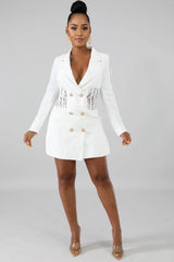Blazer Vestido Branco Elegance c/Renda